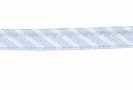Paspelband. Babyblauw/wit gestreept. 12 mm breed. 70% polyester/30% katoen