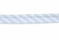 Paspelband. Babyblauw/wit gestreept. 12 mm breed. 70% polyester/30% katoen