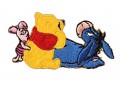 Winnie de pooh applicatie  Winnie, Iejoor en Knorretje  Een opstrijkbare applicatie van 7 x 4 cm.