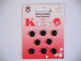Drukknoop zwart   nr2 (10/9mm) 8 stuks op een kaartje