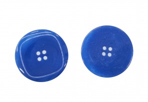 Grote knoop 4 gaats  blauw, Doorsnee: 50 mm Ronde kunststof knoop met een vierkante groef, met afgeronde hoeken.