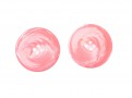 Grote knoop 4 gaats  roze, Iets gemeleerd. Doorsnee: 44 mm Ronde kunststof knoop met een vierkante groef, met afgeronde hoeken.