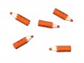 Kinderknoop potlood. 2-gaats. Oranje kunststof potloodknoopje.  20 x 6 mm doorsnee.  (De kinderknopen worden per stuk verkocht)
