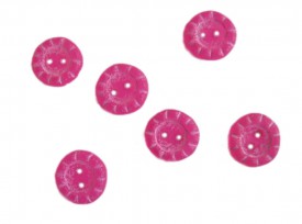 Kinderknoop 2 gaats  Roze kunststof knoop van 15 mm. doorsnee.  
