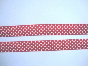 Elastisch biaisband met stip Rood/wit stukje van 70cm