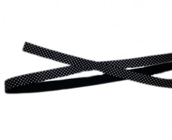 Elastisch biaisband met stip zwart/wit 6030
