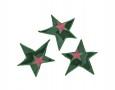 Een opstrijkbare ster applicatie leger met een rode ster. Legergroen met donkergroene randen. Doorsnee 5 - 6 cm.