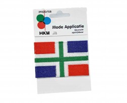 Applicatie Groningse vlag  opstrijkbaar 9x6cm