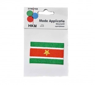 Applicatie Surinaamse vlag opstrijkbaar 69x43mm