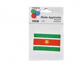 Applicatie Surinaamse vlag opstrijkbaar 5x3cm