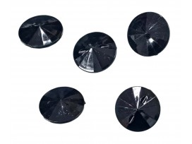 Zwarte kunststof knoop 1 gaats  Glanzend zwart, diamantvorm  21 mm doorsnee