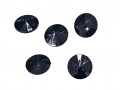 Zwarte kunststof knoop 1 gaats  Glanzend zwart, diamantvorm  18 mm doorsnee