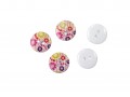 Lichtroze knoop met minifleur  2 gaats  Doorsnee 13 mm  Witte onderkant
