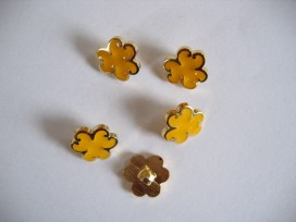 Kinder bloemknoop Goud met geel 12mm  kbk53