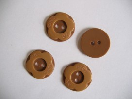 Kinder bloemknoop camel/bruin 20mm  kbk63