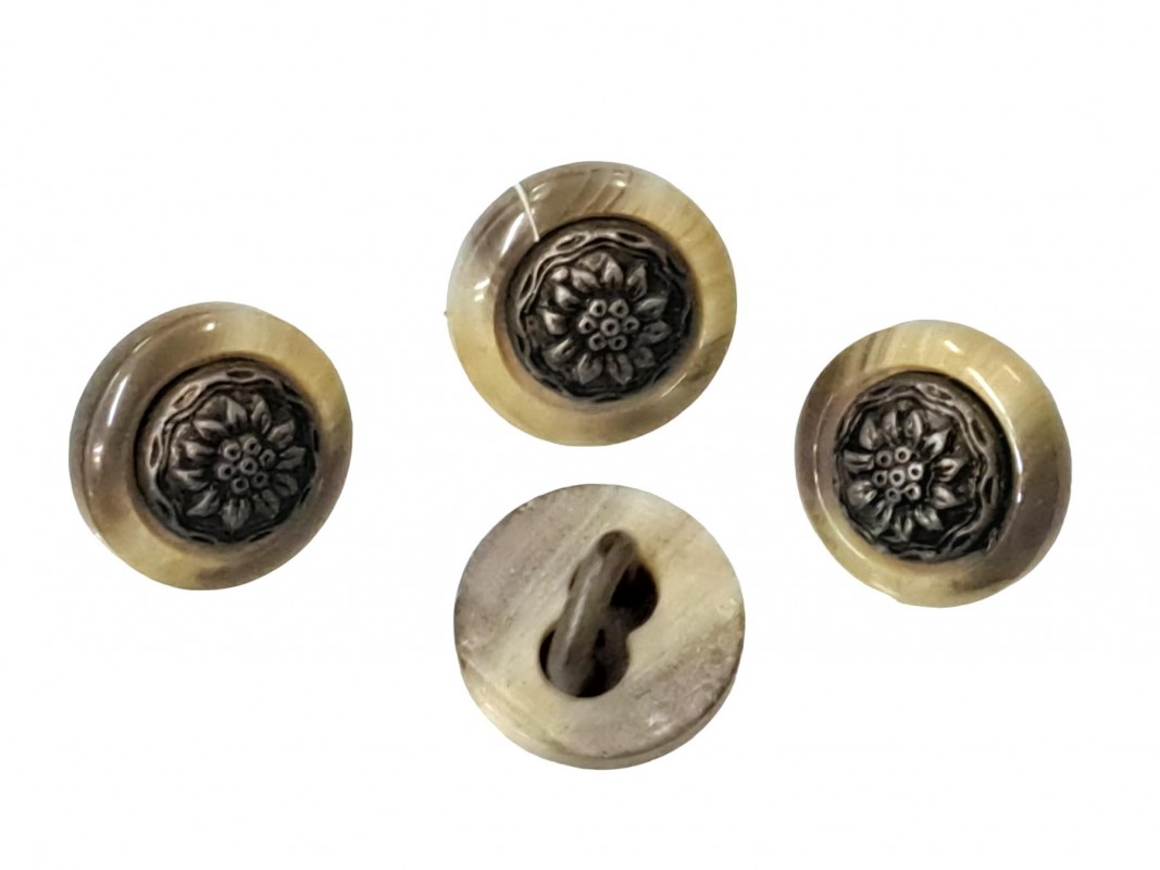 Oud-zilver mat gebogen halve bol knoppen metaal uniform lichte oogknoppen 20 mm of 22 mm (5 stuks) (22mm