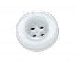 Kunststof knoop 4-gaats met een dikke rand  Doorsnee 10mm, dikte 3mm  Offwhite., iets doorschijnend