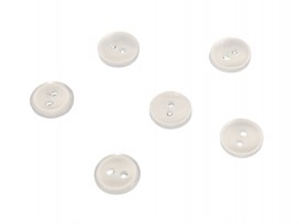 Overhemdknoopjes melkwit, iets transparant  Doorsnee ongeveer 11,3  mm