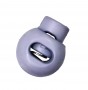 Koordstopper grote bol met 1 gat  Lila  Doorsnee bol 18 mm  Lengte 22 mm  Kunststof met een metalen veertje.