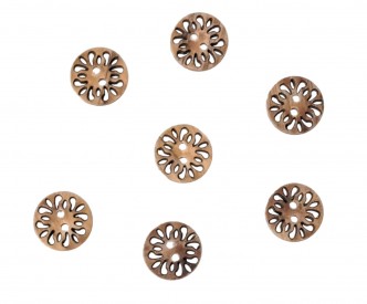 Houten knoop 2-gaats  Doorsnee 12 mm.  Met kleine openingen in een cirkel