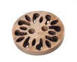 Houten knoop 2-gaats  Doorsnee 12 mm.  Met kleine openingen in een cirkel