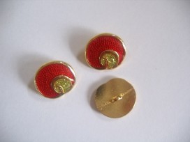 Damesknoop Sjiek metaal Rood met goud 18mm dksm231