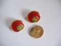 Damesknoop Sjiek metaal Rood met goud 18mm dksm231