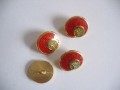 Damesknoop Sjiek metaal Rood met goud 15mm dksm232