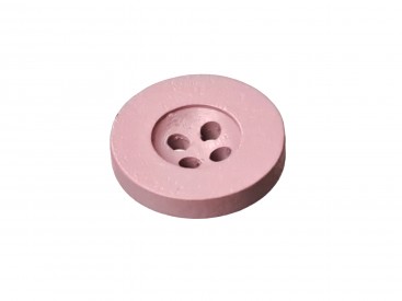 Een oudroze houten knoop met een doorsnee van 15 mm. 