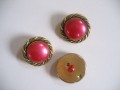 Damesknoop Sjiek Goud/pink 28mm dks206