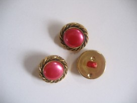 Damesknoop Sjiek Goud/pink 20mm dks207