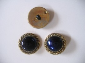 Damesknoop Sjiek Goud/donkerblauw 28mm dks209