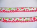 Biaisband met pink ruche Wit met pink/rode bloem 42