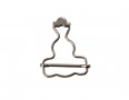 Tuinbroeksluiting open zilverkleurig.  Er past band door van 32 mm.  Breedte 36 mm buitenkant en 32 mm binnenkant  Lengte 50 mm