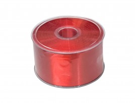 Satinlint helderrood een rol van 25 meter, 50 mm breed. Dit dubbelzijdige satijnlint voelt heel zacht en natuurlijk aan. 100%PES