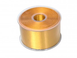 Satijnlint heldergoud een rol van 25 meter, 50 mm breed. Dit dubbelzijdige satijnlint voelt heel zacht en natuurlijk aan. 100%PE