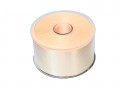 Cremekleurig satijnlint dubbelzijdig van 50 mm. breed.