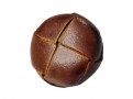 Leerknoop, ook wel voetbalknoop genoemd  Bruin  Doorsnee ongeveer 16 mm