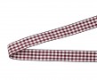 Boerenbont lint Bordeaux/wit geruit 15mm breed