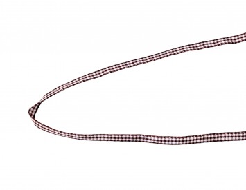 Bordeauxrood/wit geruit sierlint  5 mm breed  100% polyester
