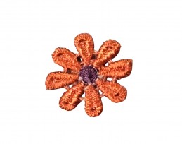 Bloemapplicatie opnaaibaar oranje-paars