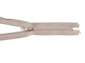 Creme kleurige deelbare fijne rits 45 cm. lang