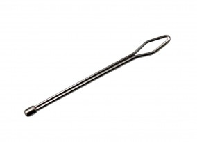 Band/koord doorhaler.  Lengte 6.5 cm  Nickel/metaal  De opening is ongeveer 15 x 4 mm