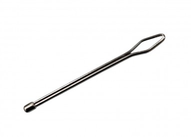Band/koord doorhaler.  Lengte 6.5 cm  Nickel/metaal  De opening is ongeveer 15 x 4 mm