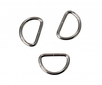 D-Ring zilverkleurig metaal Aan de binnenkant gemeten ongeveer 33 mm  Afmetingen ongeveer 40 x 28 mm  Dikte ruim 4 mm
