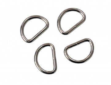 D-Ring zilverkleurig metaal Aan de binnenkant gemeten ongeveer 25 mm  Afmetingen buitenkant: ongeveer 33 x 23 mm  Dikte ruim 3.8