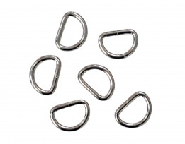 D-Ring zilver metaal  Aan de binnenkant gemeten ongeveer 16 mm  Afmetingen buitenkant: ongeveer 22 x 16 mm  Dikte  ruim 2,7 mm