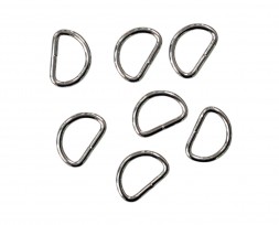 D-Ring Zilverkleur metaal Binnenkant gemeten ongeveer 13 mm  Afmetingen buitenkant: ongeveer 17 x 12 mm  Dikte ongeveer 2 mm