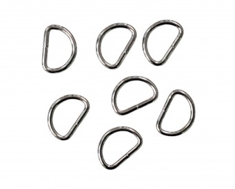 D-Ring Zilverkleur metaal Binnenkant gemeten ongeveer 13 mm  Afmetingen buitenkant: ongeveer 17 x 12 mm  Dikte ongeveer 2 mm