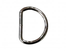   D-Ring zilverkleurig metaal. Aan de binnenkant gemeten ongeveer 25 mm  Afmetingen buitenkant: ongeveer 31 x 24 mm  Dikte 3 mm